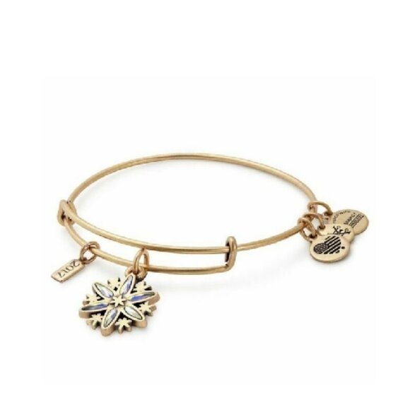 Alex And Ani Snowflake Adjustable Wire Bangle - Picture 1 of 7